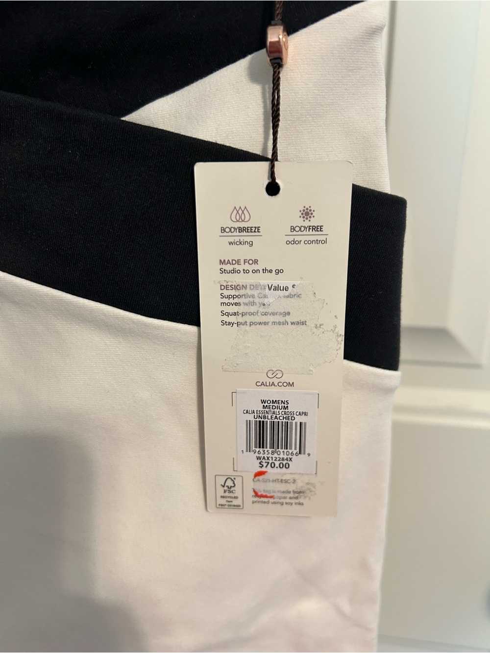 NWT Calia Black & White Cropped workout leggings - Picture 6 of 6